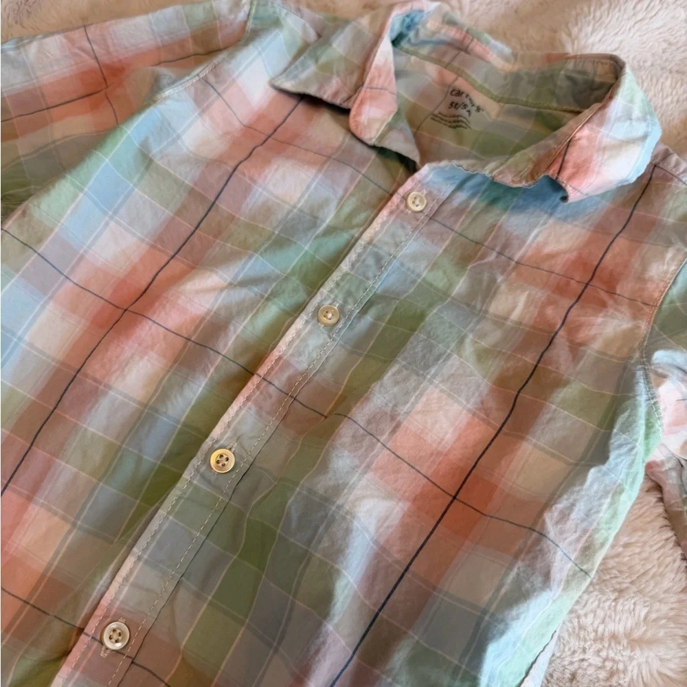Carters Pastel Plaid Button-Down Shirt